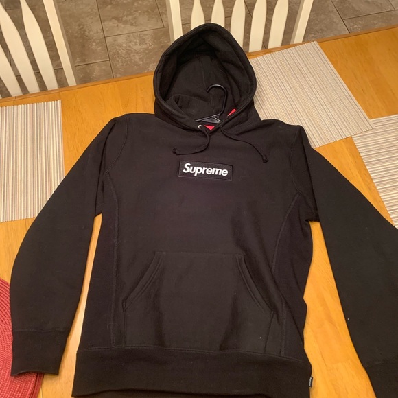 Supreme white on back box logo hoodie